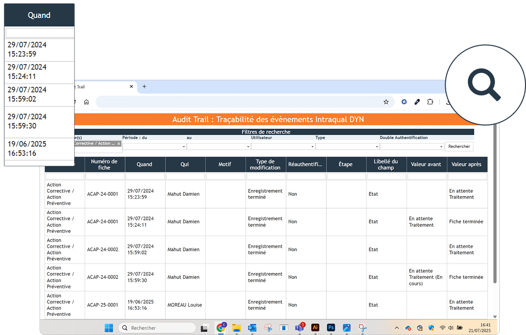 Interface Audit Trail - Intraqual Dynamic